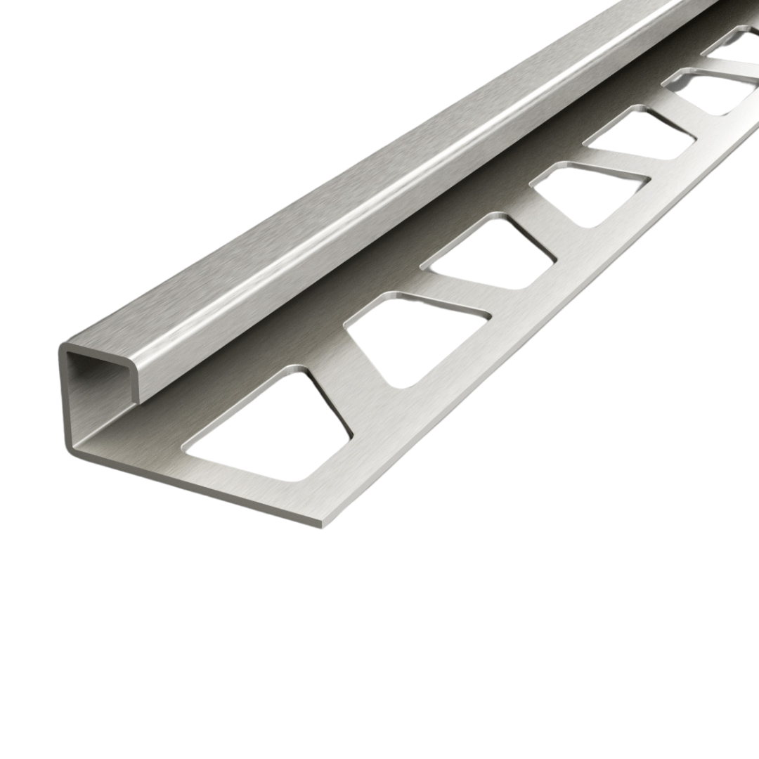 Quadratischer Edelstahl Abschlussprofil 250 cm – Stilvoller Kantenschutz für Fliesen