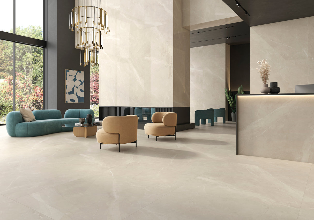 Magda Marfil Poliert 60 x 120 cm Feinsteinzeug Fliese (VPE 1,44 m²)