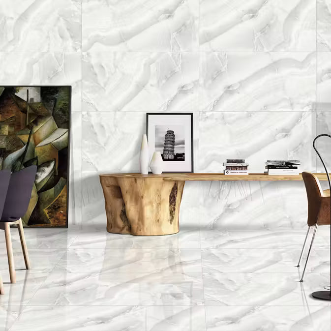 Onyx Silver Poliert 60 x 120 cm Boden- und Wandfliese (VPE 1,44 m²)