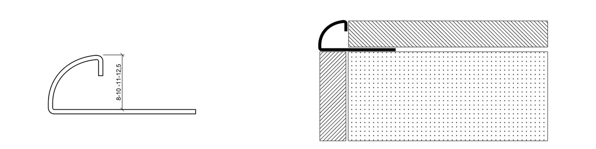 Radius-Abschlussprofil – Edelstahl 250 cm