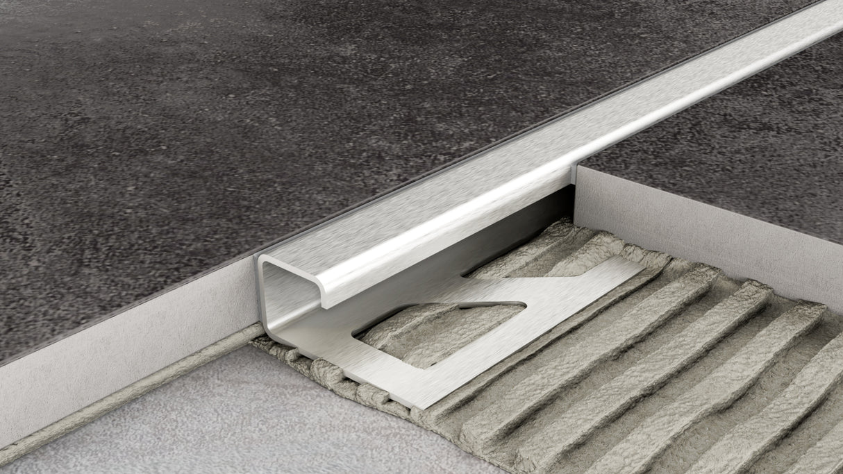 Quadratischer Edelstahl Abschlussprofil 250 cm – Stilvoller Kantenschutz für Fliesen