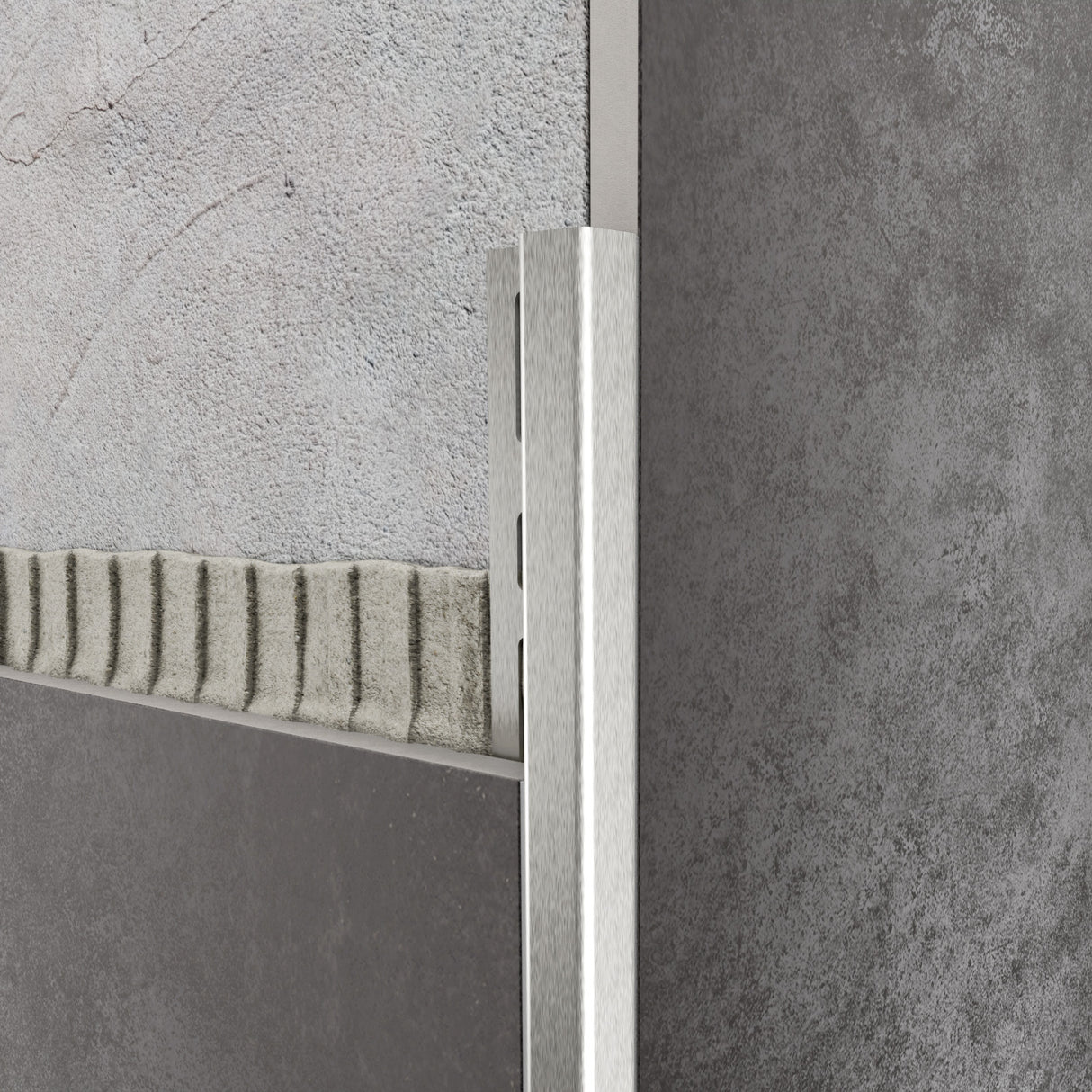 Quadratischer Edelstahl Abschlussprofil 250 cm – Stilvoller Kantenschutz für Fliesen