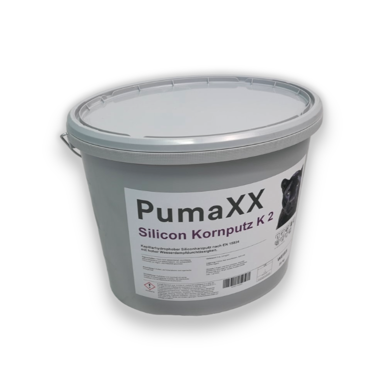 PumaXX Silicon Kornputz K 2 weiß (25 kg) – Hochwertiger, witterungsbeständiger Fassadenputz