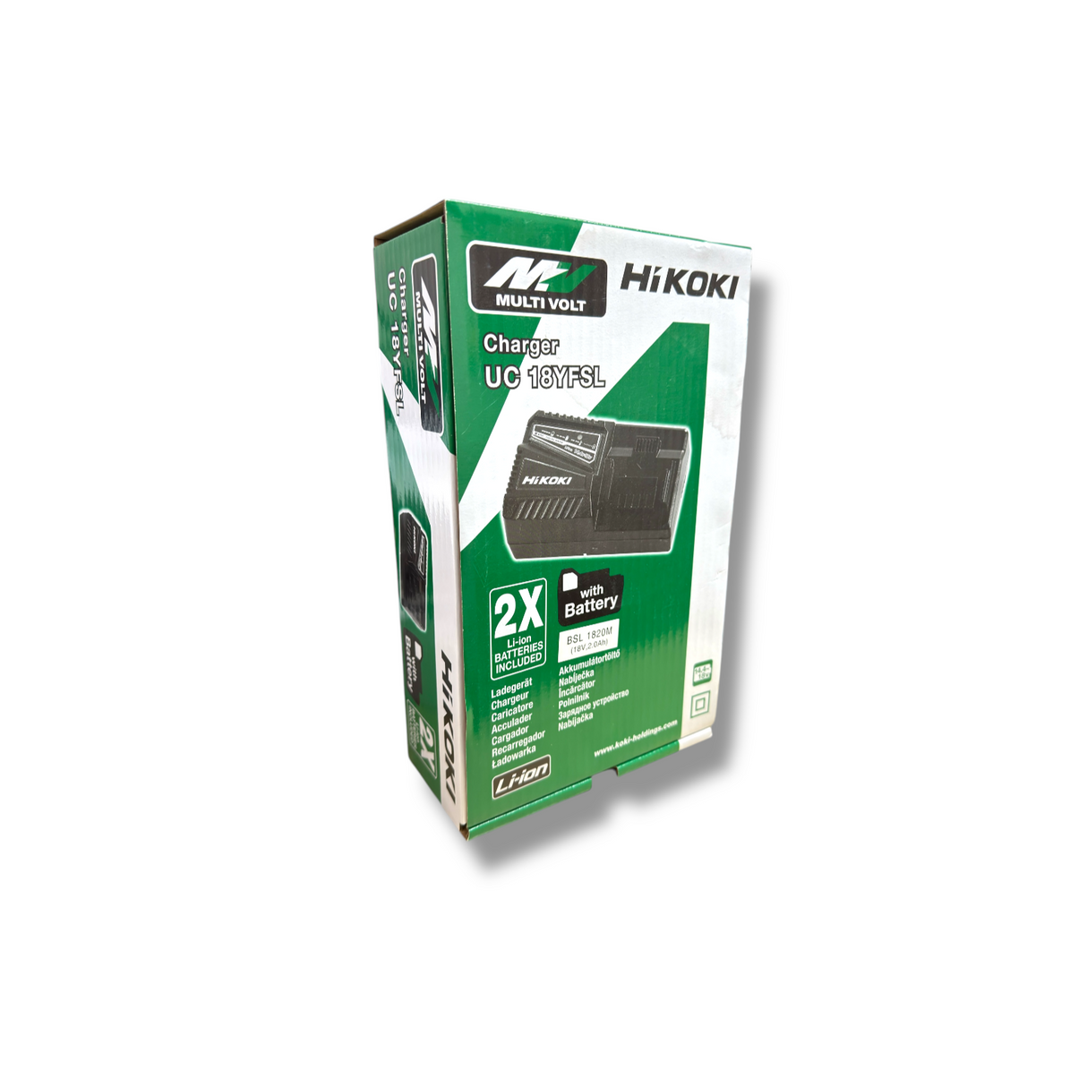 HiKOKI Multi Volt Ladegerät UC 18YFSL mit 2 Akkus BSL 1820M (18V)