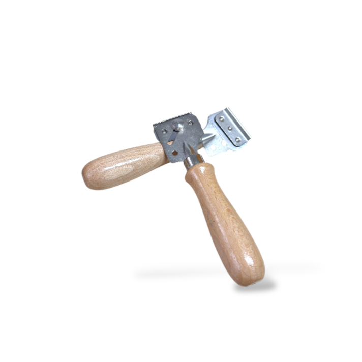 Glashobel mit Holzgriff und eingelegter Klinge