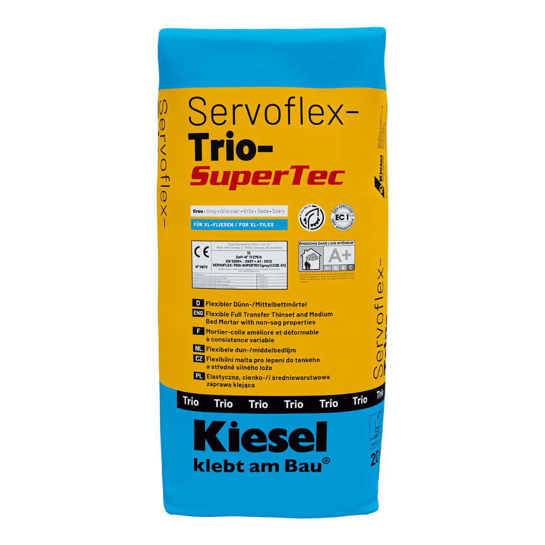 Kiesel Servoflex-Trio-schnell SuperTec (20 kg) – Flexibler Schnellkleber für Großformate & Naturstein