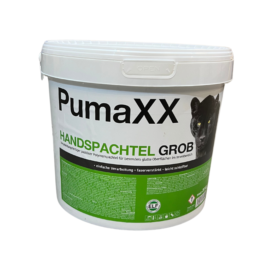 PumaXX Handspachtel Grob |  Faserverstärkter Polymerspachtel, Innenbereich, Leicht Schleifbar | 20 kg