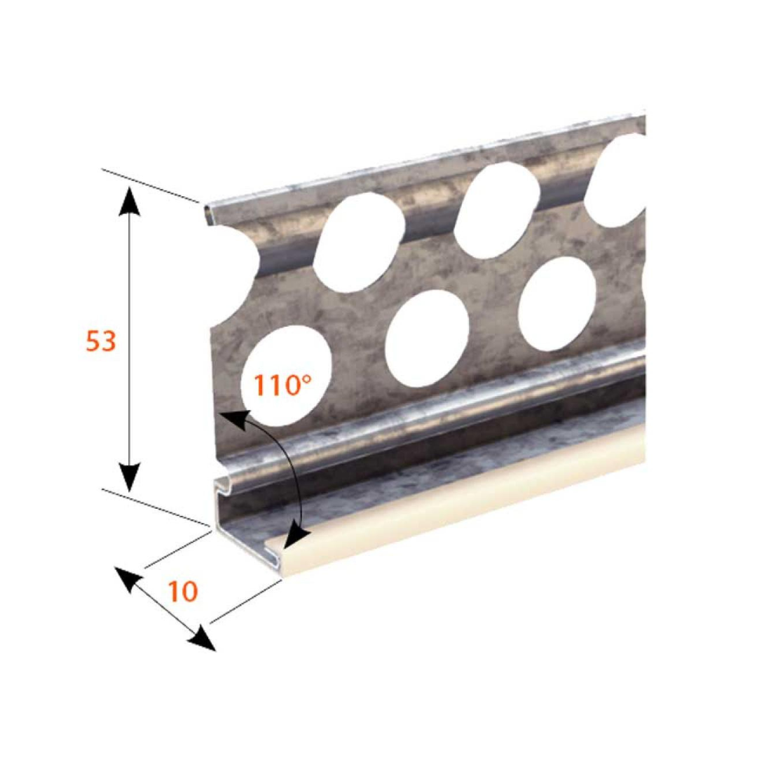 Catnic Sockelprofil für Außenputz 10 mm | 250 cm Länge | WDVS-Abschlussprofil – VPE 25 Stück