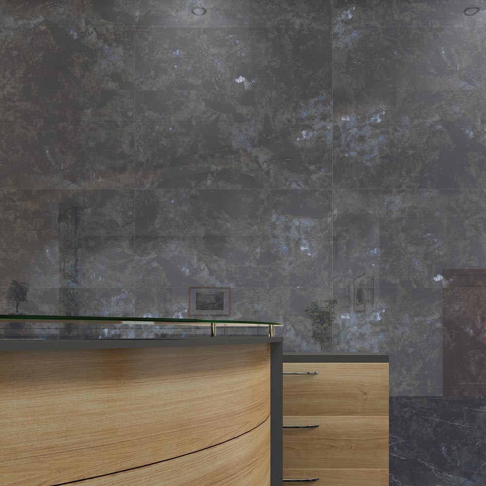 Caspian Blue Poliert 60 x 120 cm Boden- und Wandfliese (VPE 1,44 m²)