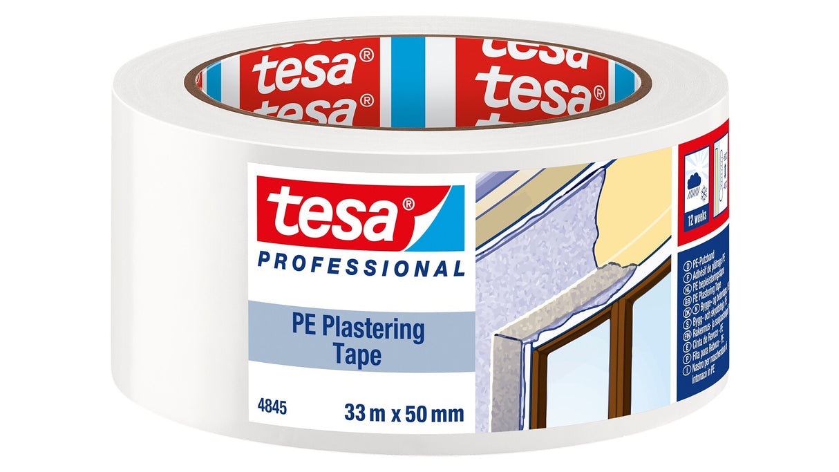 tesa® 4845, 50 mm x 33 m, 0,065 mm, Weiß, Professional Putzband PE