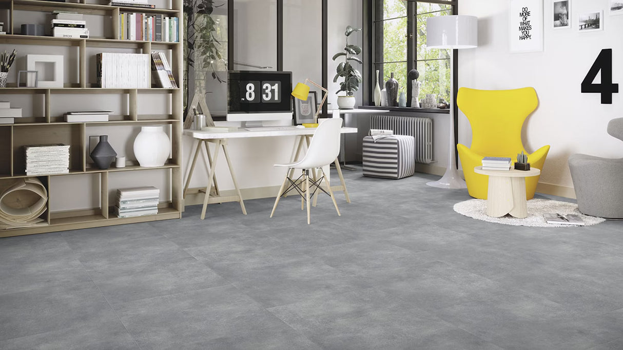 Klick-Vinylboden Dunkelgrau 457 x 914 mm