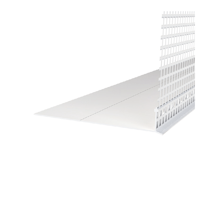 Sockelkantenprofil PVC mit Tropfkante & VWS-Gewebe 80 mm | WDVS-Abschlussprofil für Fassaden