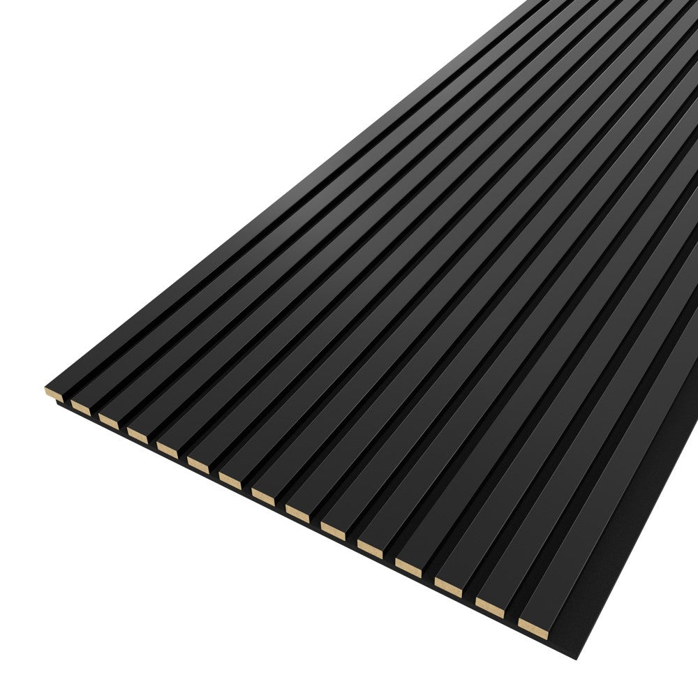 Akustikpaneel Schwarz MDF schwarzer Filz 2750 x 600 x 21 mm