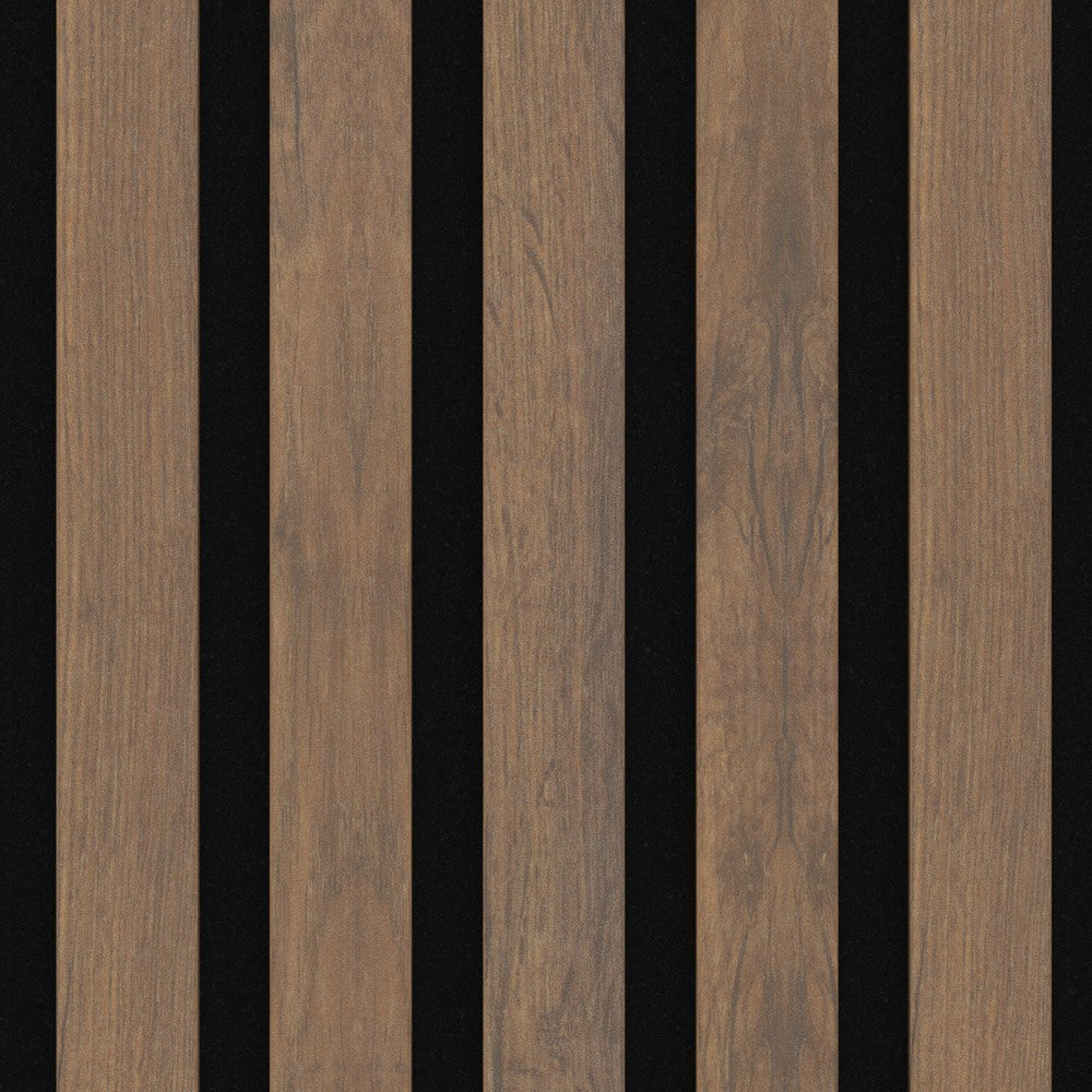 Akustikpaneel Livingstone Tabakeiche MDF schwarzer Filz 2750 x 600 x 21 mm