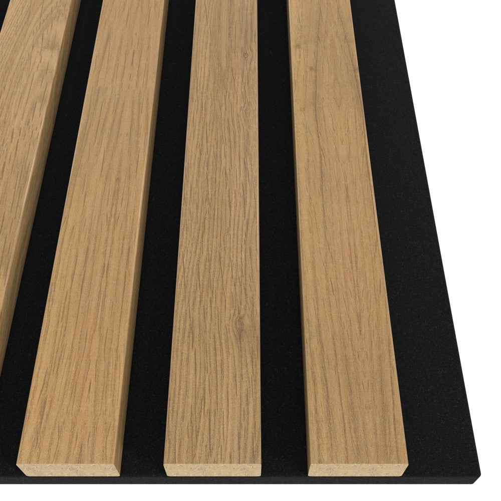 Akustikpaneel Eiche Rustikal MDF schwarzer Filz 2750 x 600 x 21 mm