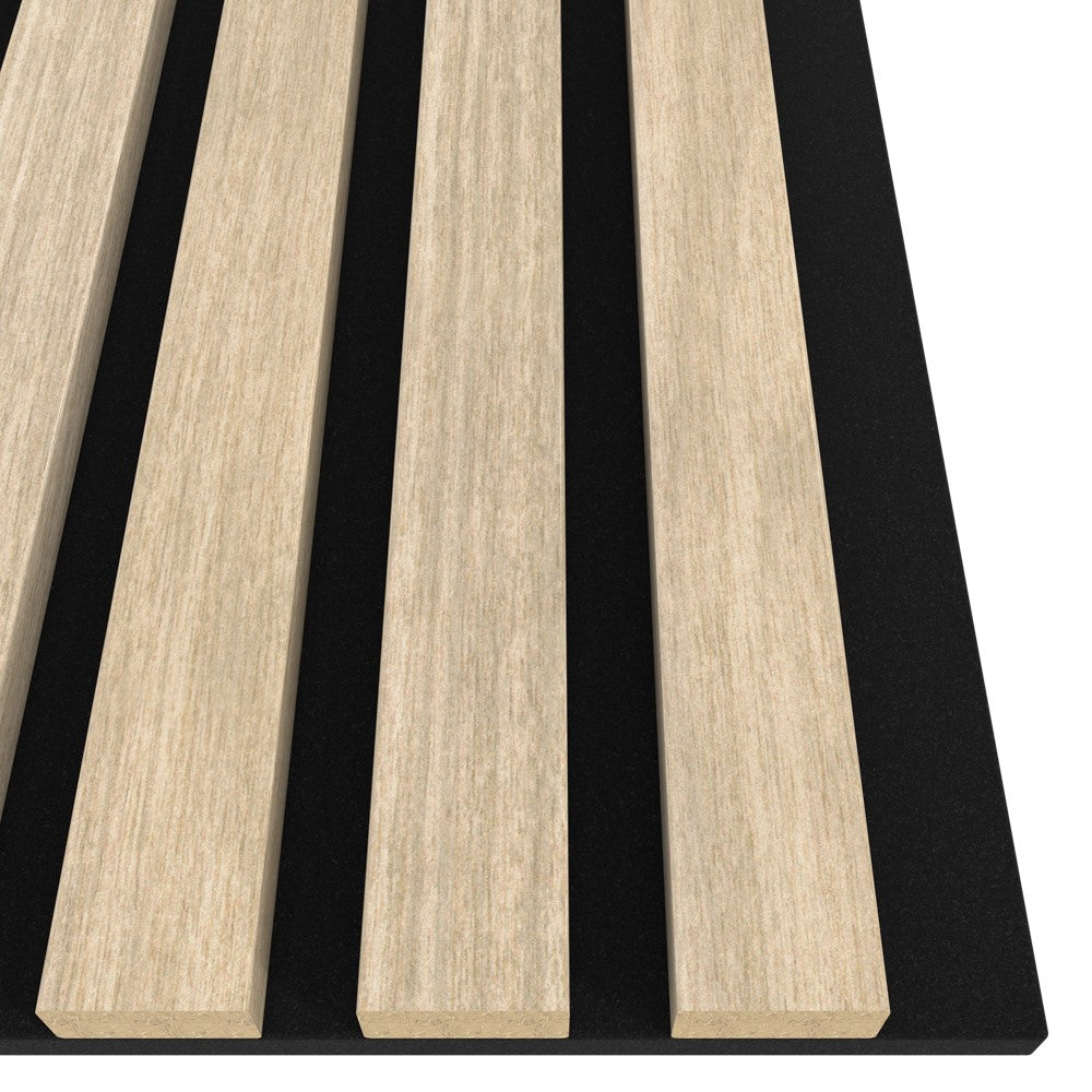 Akustikpaneel Graue Eiche MDF schwarzer Filz 2750 x 600 x 21 mm