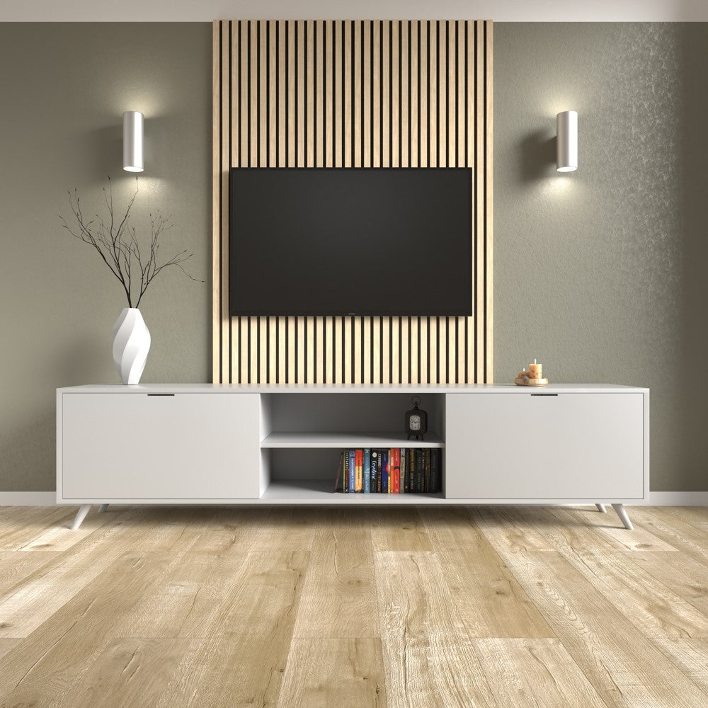 Akustikpaneel Graue Eiche MDF schwarzer Filz 2750 x 600 x 21 mm