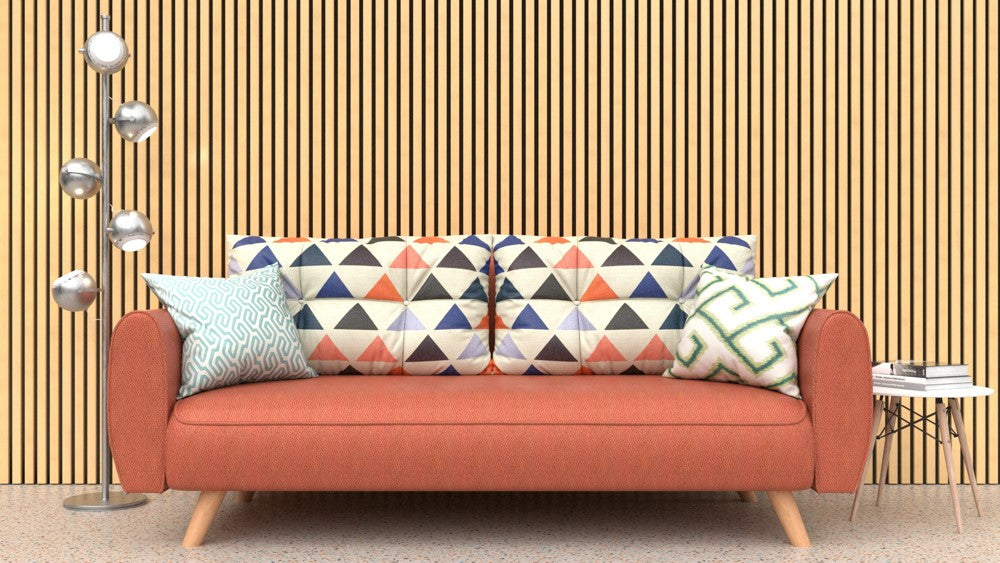 Akustikpaneel Ahorn MDF schwarzer Filz 2750 x 600 x 21 mm