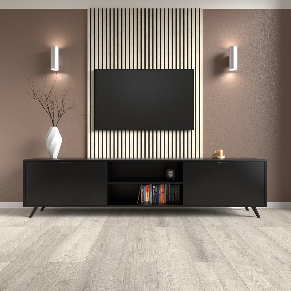 Akustikpaneel Moonlight MDF schwarzer Filz 2750 x 600 x 21 mm