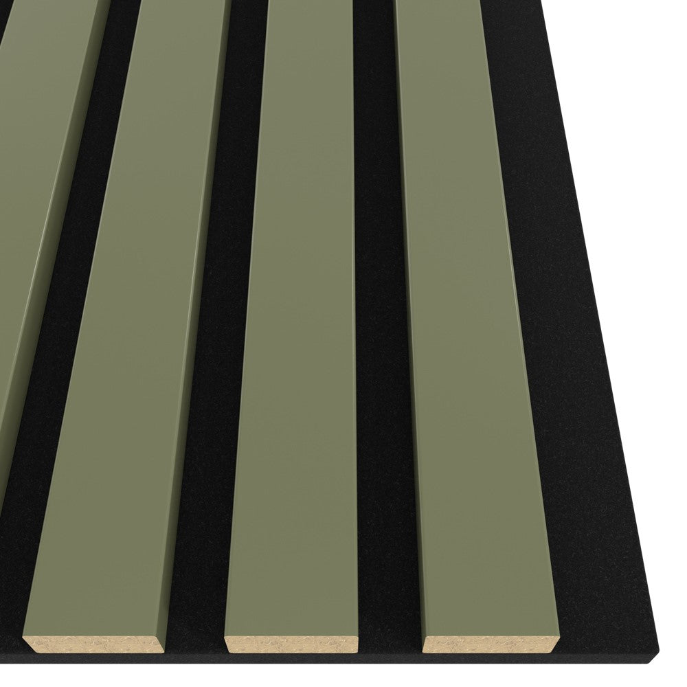 Akustikpaneel Olive MDF schwarzer Filz 2750 x 600 x 21 mm
