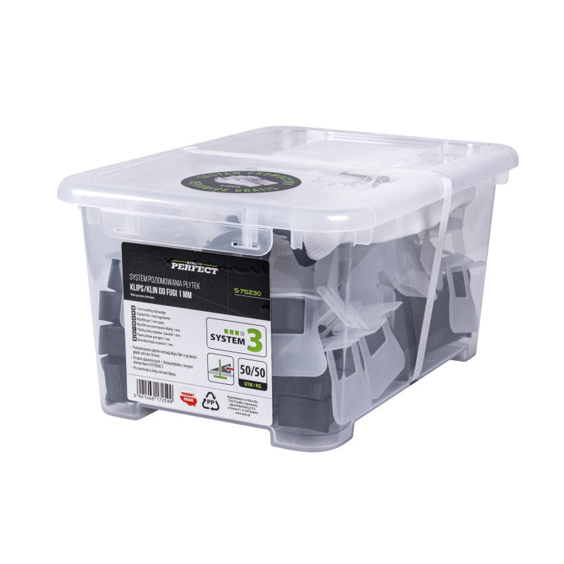 Nivellier-Set – 50 Clips + 50 Keile | Perfekte Fliesenverlegung für gleichmäßige Fugen