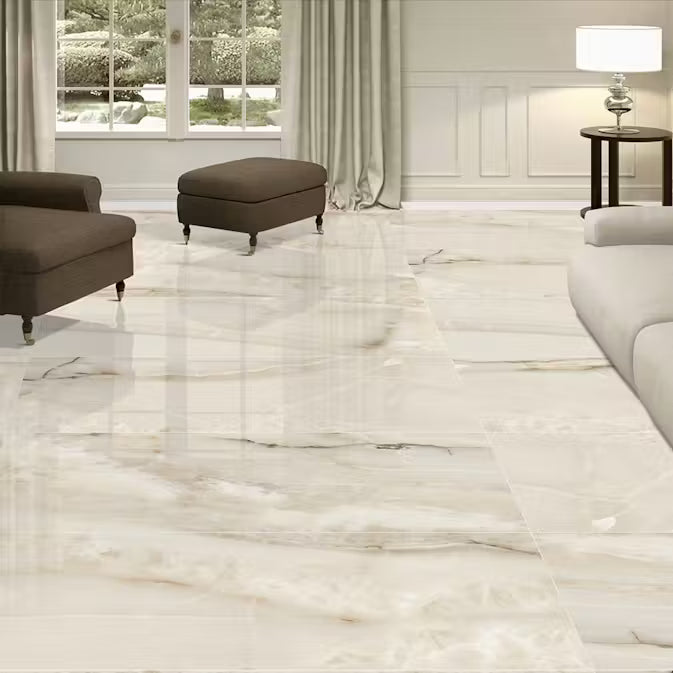 Alabastri Beige Poliert 60 x 120 cm Boden- und Wandfliese (VPE 1,44 m²)