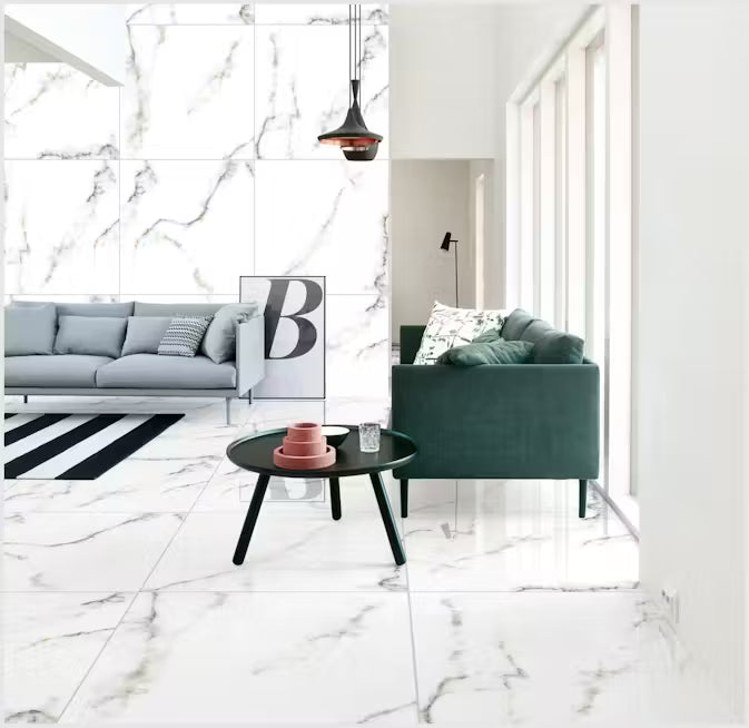 Carrara Poliert 60 x 60 cm Boden- und Wandfliese (VPE 1,44 m²)