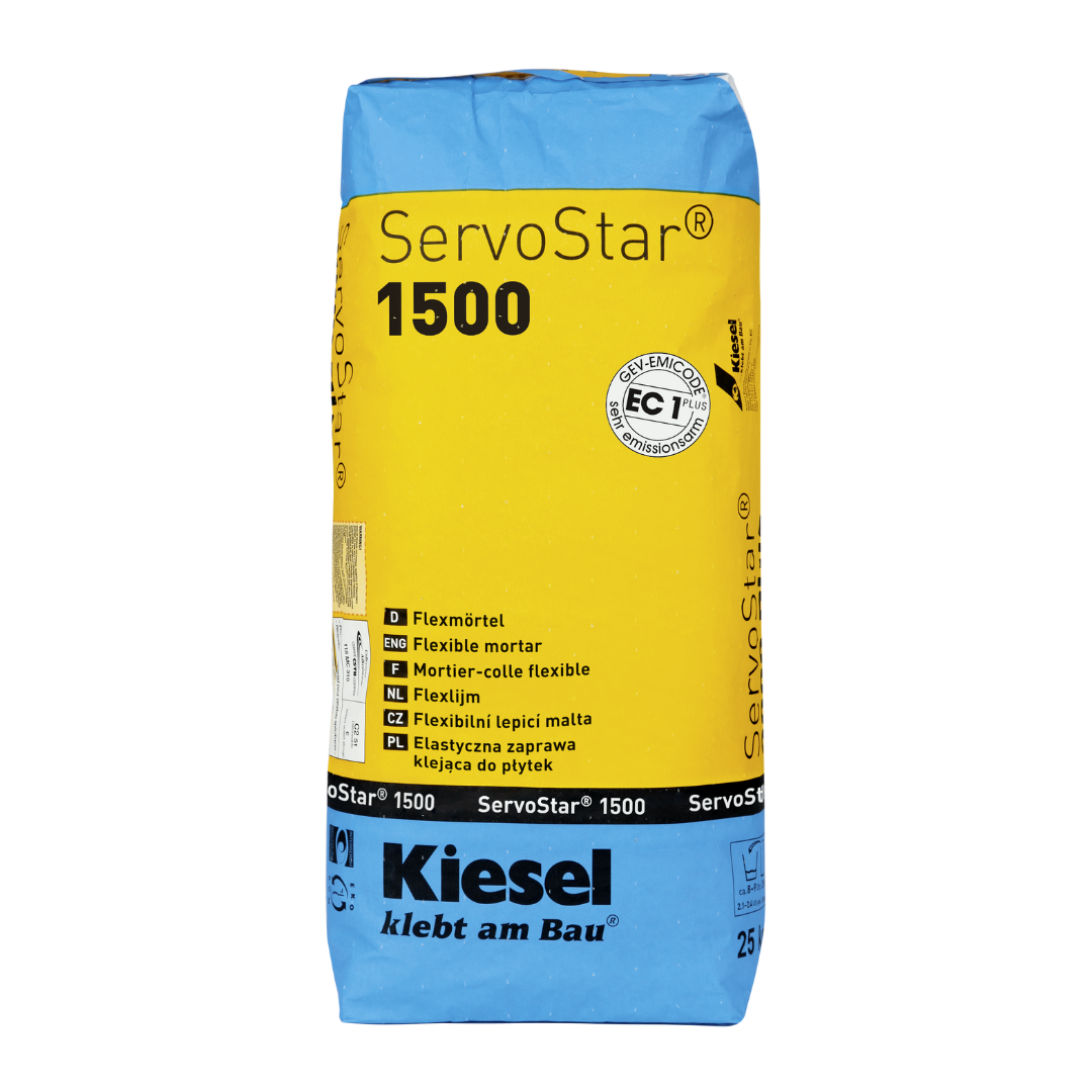 Kiesel ServoStar 1500 – Fliesenkleber - Flexibler Dünnbettmörtel für Fliesen und Naturstein 25 kg