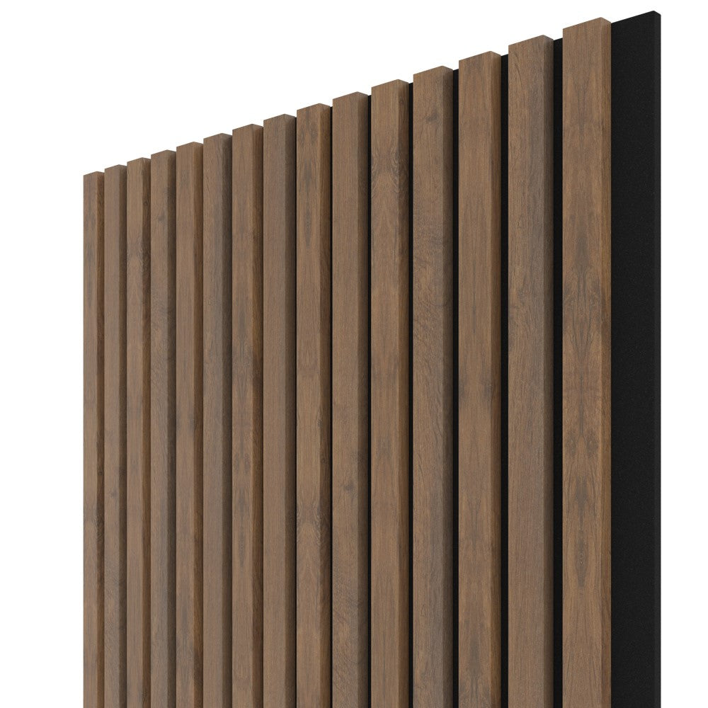 Akustikpaneel Livingstone Tabakeiche MDF schwarzer Filz 2750 x 600 x 21 mm