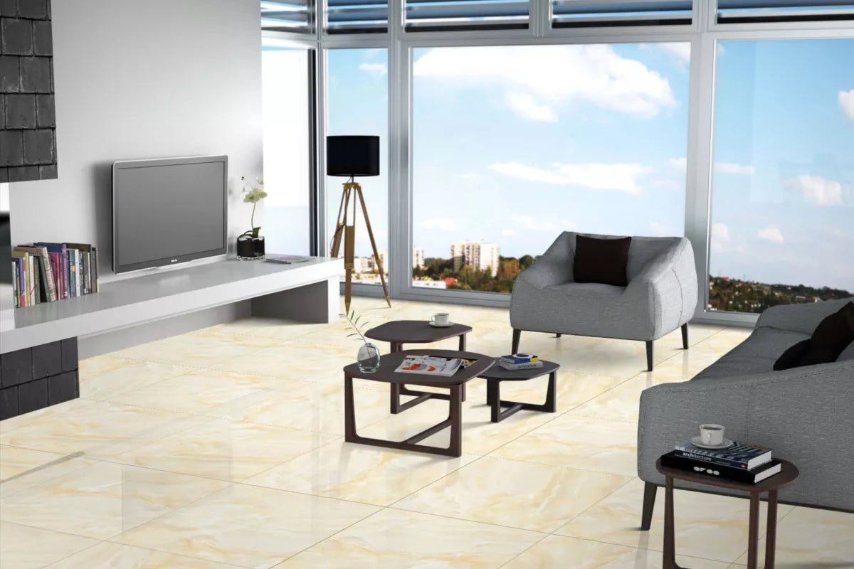 Onyx Beige Poliert 60 x 60 cm Boden- und Wandfliese (VPE 1,44 m²)